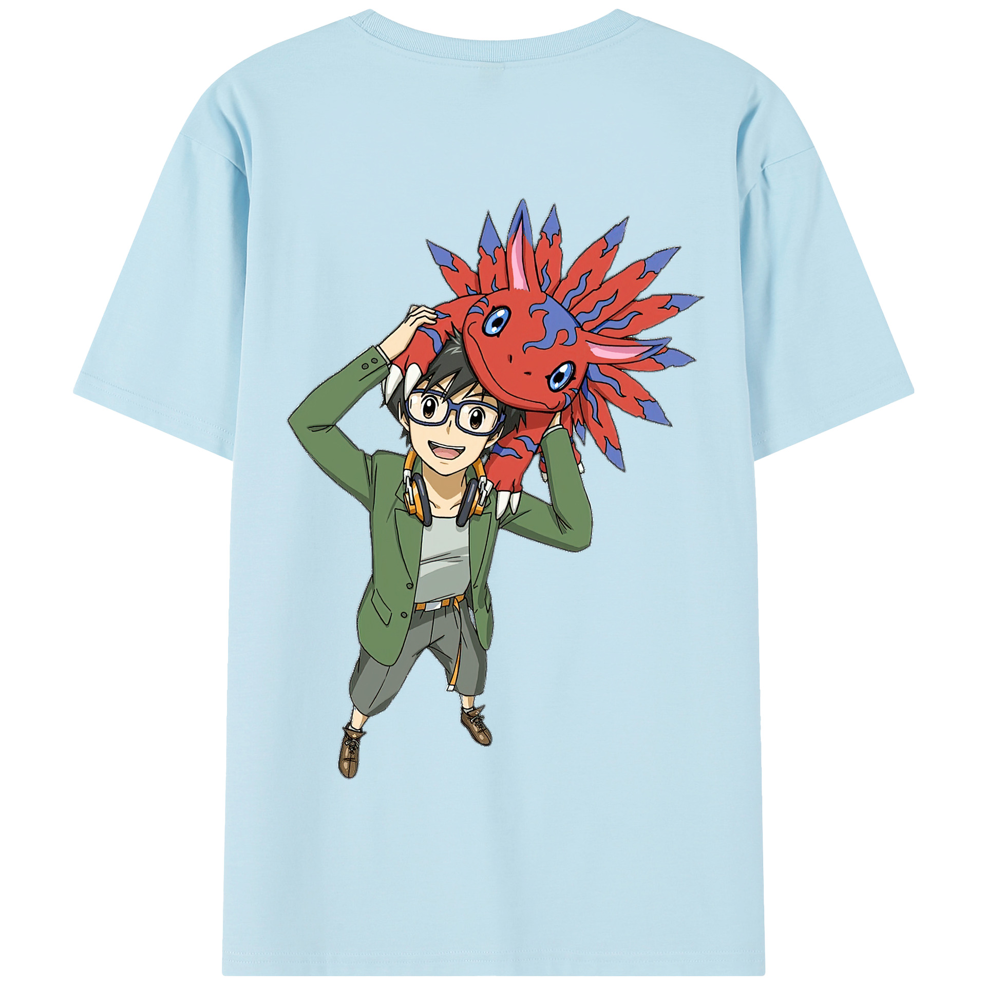 （画像用） Digimon デジタルモンスター/デジモン 綿100％半袖Tシャツ（背面プリント）